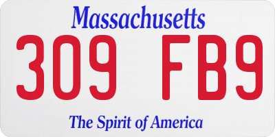 MA license plate 309FB9