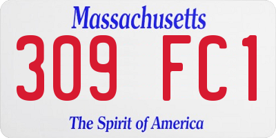 MA license plate 309FC1