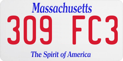 MA license plate 309FC3