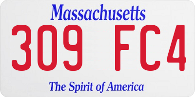 MA license plate 309FC4