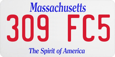 MA license plate 309FC5