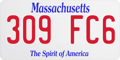 MA license plate 309FC6
