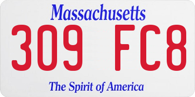 MA license plate 309FC8