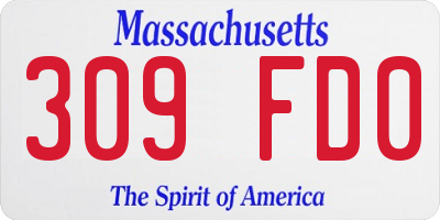 MA license plate 309FD0