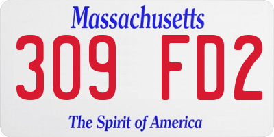 MA license plate 309FD2