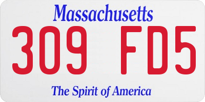 MA license plate 309FD5