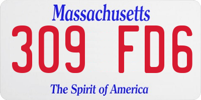 MA license plate 309FD6