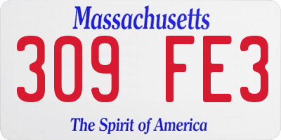 MA license plate 309FE3