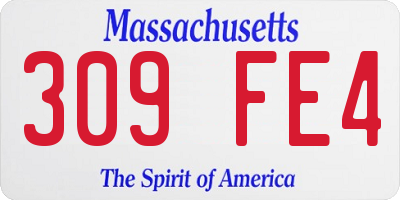 MA license plate 309FE4