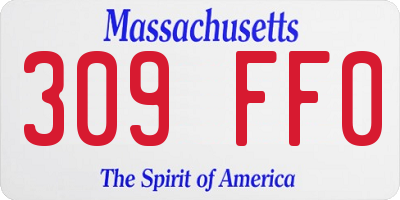 MA license plate 309FF0