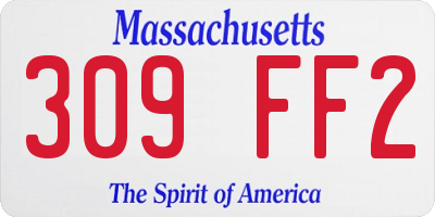 MA license plate 309FF2