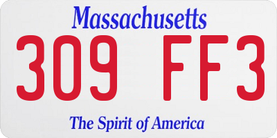 MA license plate 309FF3