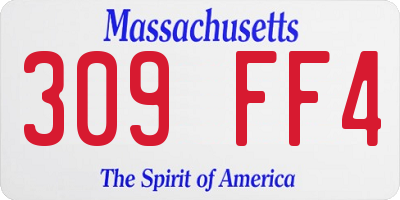 MA license plate 309FF4