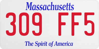 MA license plate 309FF5