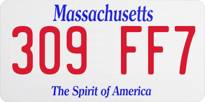MA license plate 309FF7