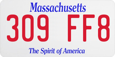 MA license plate 309FF8