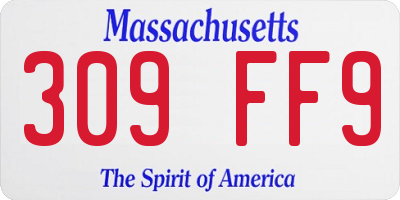MA license plate 309FF9