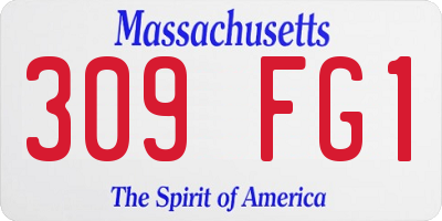 MA license plate 309FG1