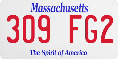 MA license plate 309FG2