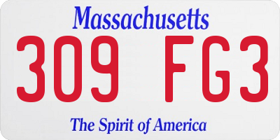 MA license plate 309FG3