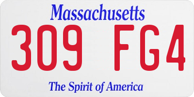 MA license plate 309FG4