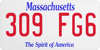 MA license plate 309FG6