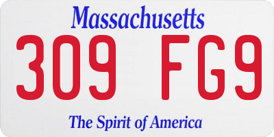 MA license plate 309FG9