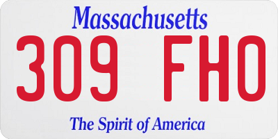 MA license plate 309FH0