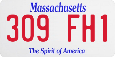MA license plate 309FH1