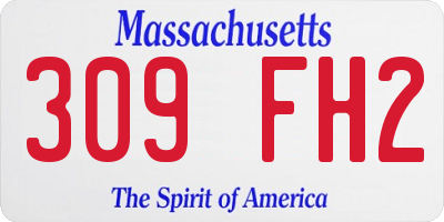 MA license plate 309FH2