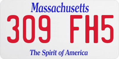 MA license plate 309FH5