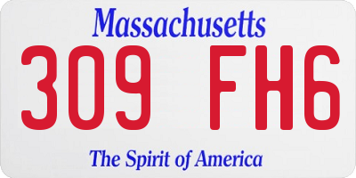 MA license plate 309FH6