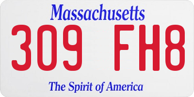 MA license plate 309FH8