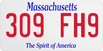 MA license plate 309FH9