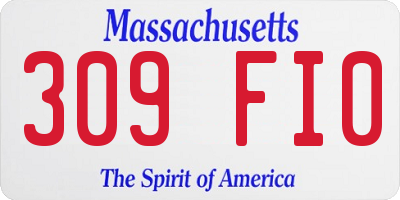 MA license plate 309FI0