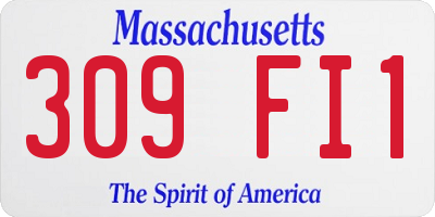 MA license plate 309FI1