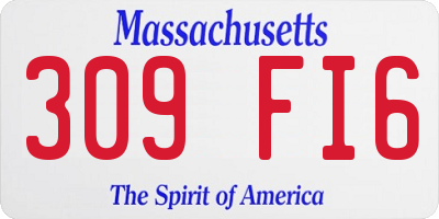 MA license plate 309FI6