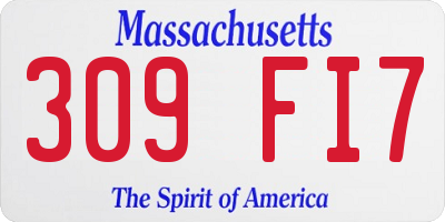 MA license plate 309FI7