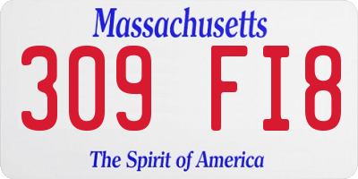 MA license plate 309FI8