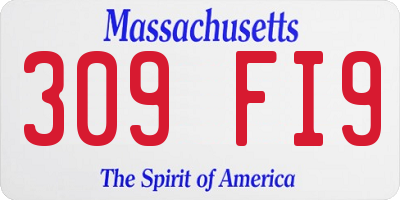 MA license plate 309FI9