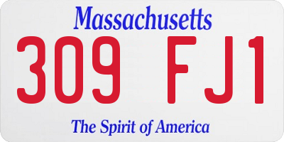 MA license plate 309FJ1
