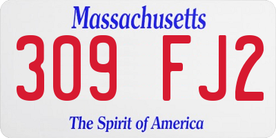 MA license plate 309FJ2