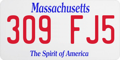 MA license plate 309FJ5