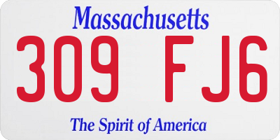 MA license plate 309FJ6