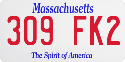 MA license plate 309FK2