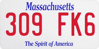 MA license plate 309FK6