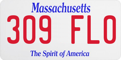 MA license plate 309FL0