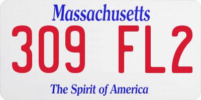 MA license plate 309FL2