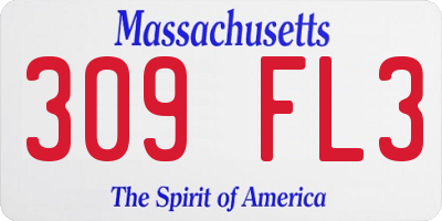 MA license plate 309FL3