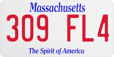 MA license plate 309FL4